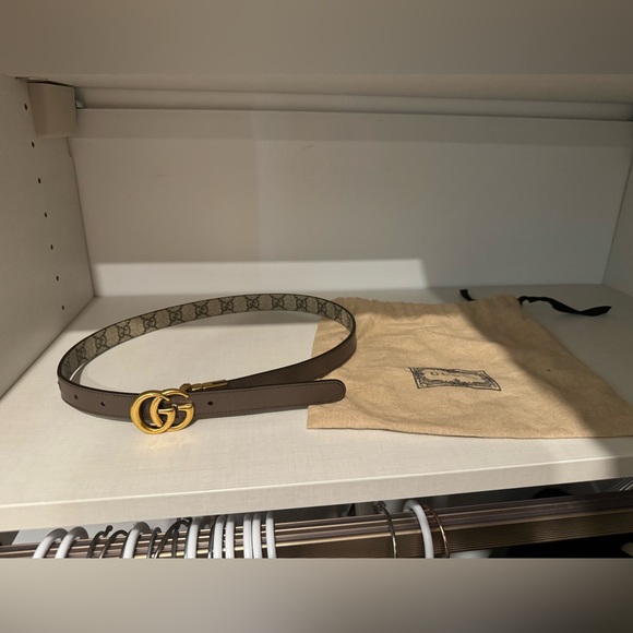 Gucci Accessories - Authentic GG marmont reversible belt (brown leather)